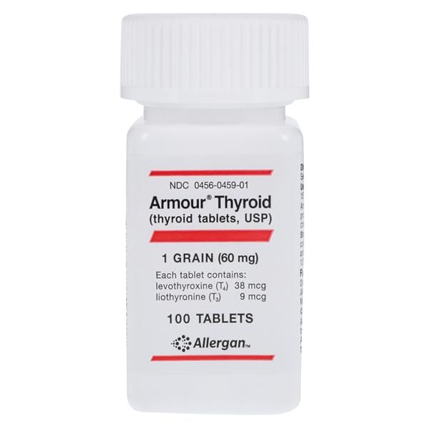 Armour Thyroid Tablets 1 Grain 60mg Bottle 100/Bt