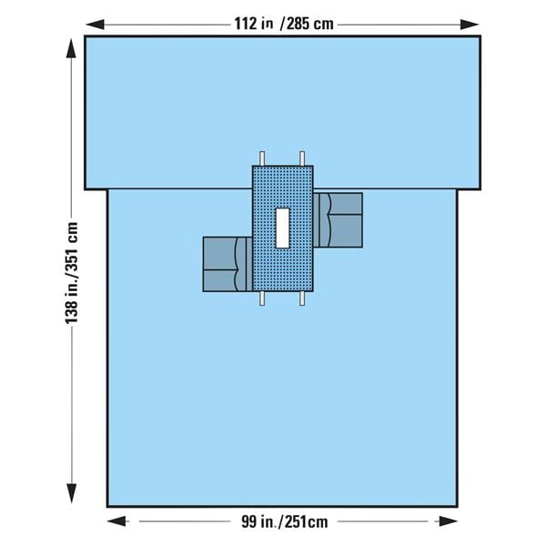 112x99x138" Sterile Surgical Drape 4x12" Fenestrated