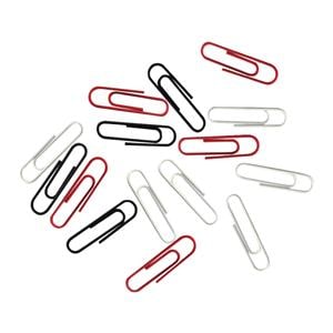 Paper Clips No. 1 Translucent Vinyl Assorted Colors 500/Bx