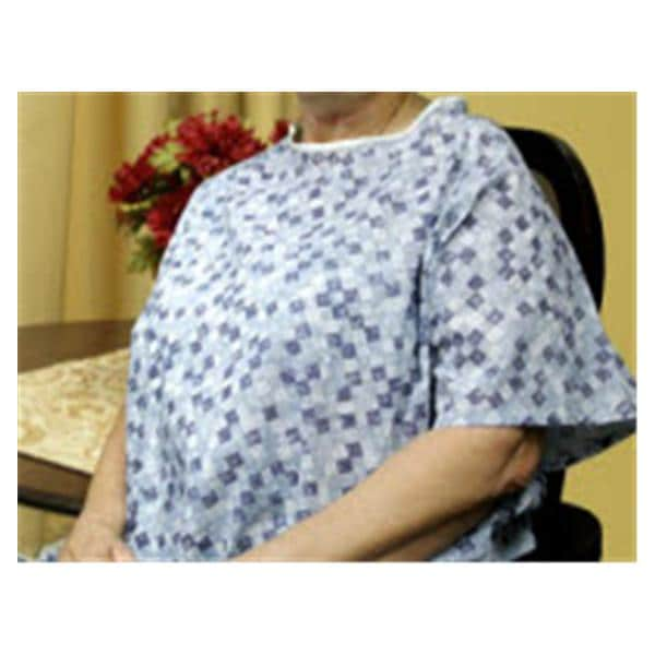 Patient Gown Adult X-Large Blue Stripe / Snowflakes 12/Bx