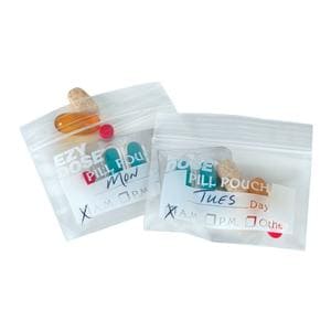 Ezy-Dose Pill Pouch Plastic 7x4x1" Clear 6/Pk