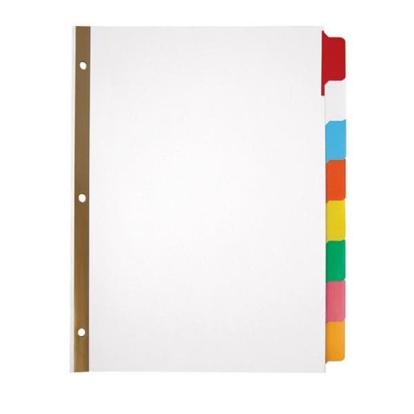 Erasable Big Tab Dividers 8-Tab Assorted Colors 2/Pk