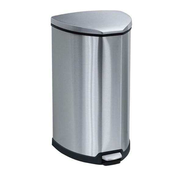 Safco Hands-Free Step-On Receptacle 10-Gallon Silver Ea