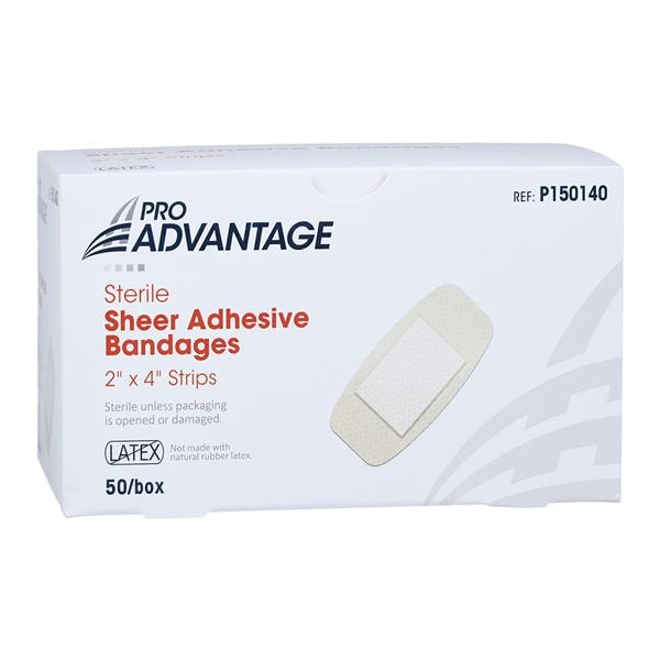 Pro-Advantage Strip Bandage Sheer 2x4" Tan Sterile 50x12/Ca