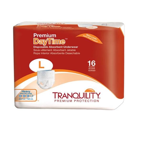 Tranquility Incontinence Underwear Unisex 44-54 Dytm White Odor Reduction 64/Ca