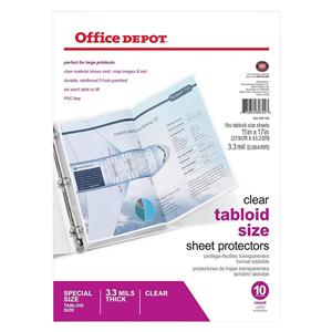 Tabloid-Size Sheet Protectors 11 in x 17 in Clear 10/Pk