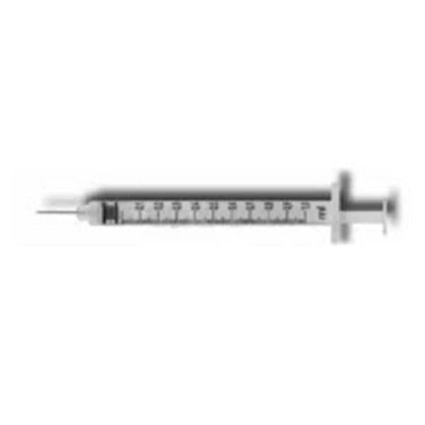 HSW Soft-Ject Hypodermic Syringe/Needle 30gx1/2" 1cc Fx Ndl Cnvntnl LDS 100/Bx