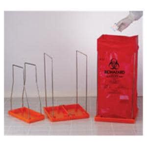 Clavies Biohazard Bag Holder 7-3/10x14x18-1/2" Orange SS/PP Ea