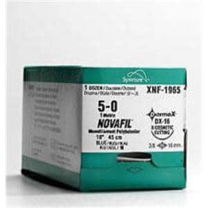 Novafil Suture 5-0 18" Polybutester Monofilament SBE-2 Blue 12/Ca