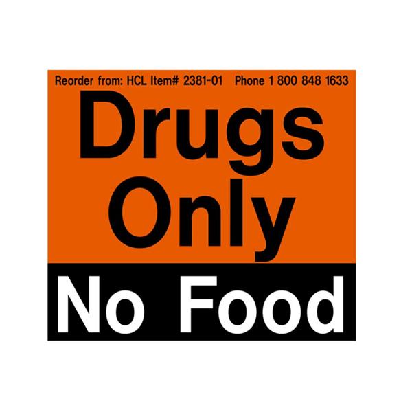 Magnet Label RX Only No Food Black/Orange 3-5/8x3 Ea