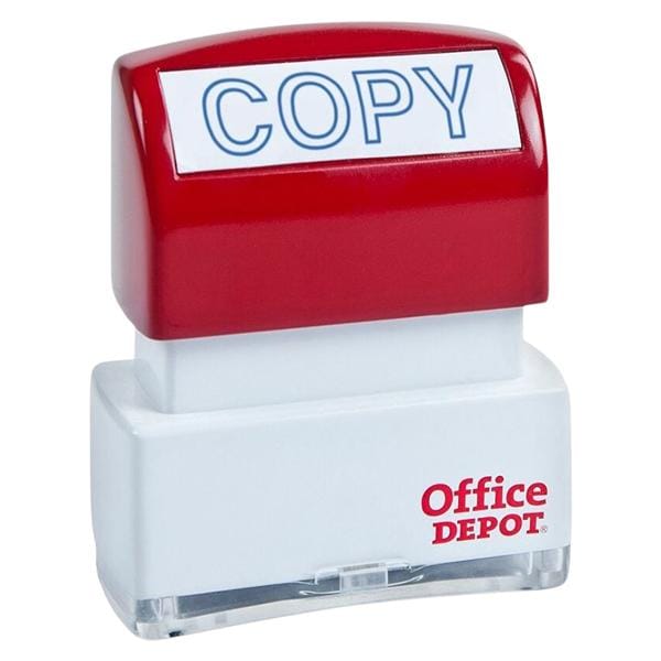 Office Depot Brand Pre-Inked Message Stamp "Copy" Blue Ea