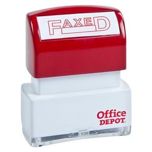 Office Depot Brand Pre-Inked Message Stamp "Faxed" Red Ea