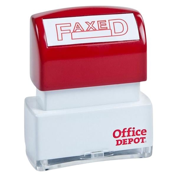 Office Depot Brand Pre-Inked Message Stamp "Faxed" Red Ea