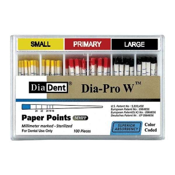 Dia-Pro W Absorbent Points Black 100/Bx