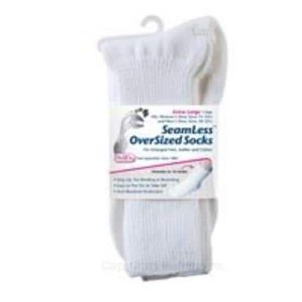 Oversized Socks X-Large White Unisex 1/Pr