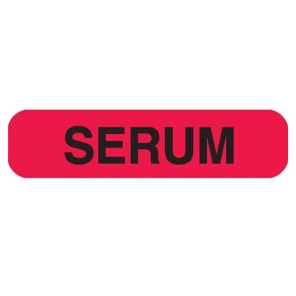 Label Serum Red/Black Paper 1-5/8x3/8" 1000/Pk