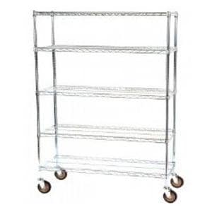 Mobile Shelving Unit 48x18x69" 5" Caster/4 Swivel/2 w/Brakes