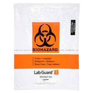 Speci-Zip Biohazard Bag Clear Zip Closure With Symbol 100/Ca