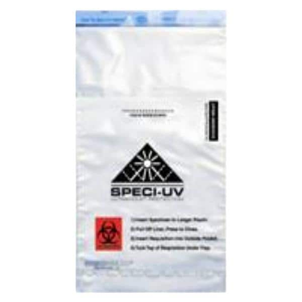 Specimen Bag White Press n Close/Liquid Tight With Biohazard Logo 1000/Ca