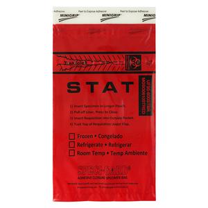 Speci-Gard Specimen Transport Bag Red Adhesive Closure w/ 2-Wall/ Pocket 1000/Ca