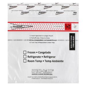 Speci-Gard Specimen Transport Bag Clear Adhesive Closure W/ 2-Wall/ Pckt 1000/Ca