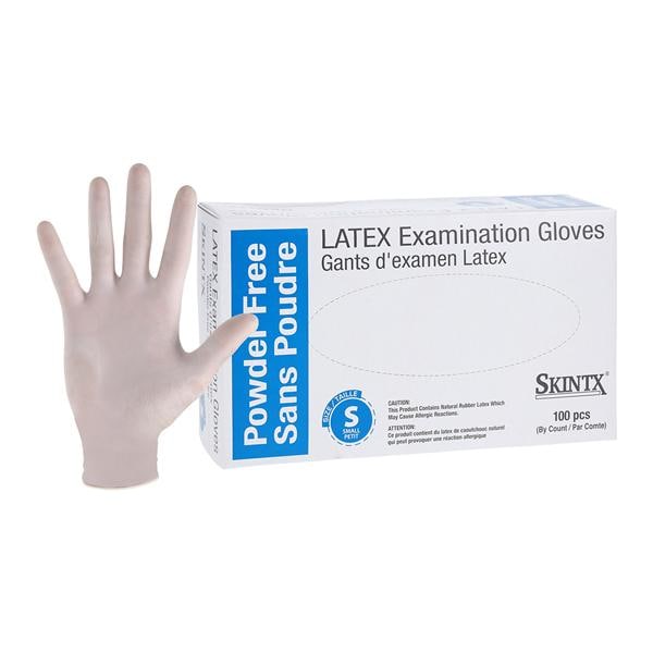 SkinTX Latex Exam Gloves Small White Non-Sterile