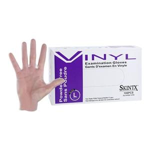 SkinTX Vinyl Exam Gloves Large White Non-Sterile