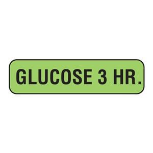 Label Glucose 3 hr Fluorescent Green 5/16x1-1/4" 500/Rl