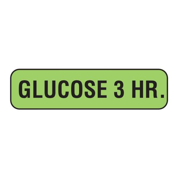 Label Glucose 3 hr Fluorescent Green 5/16x1-1/4" 500/Rl