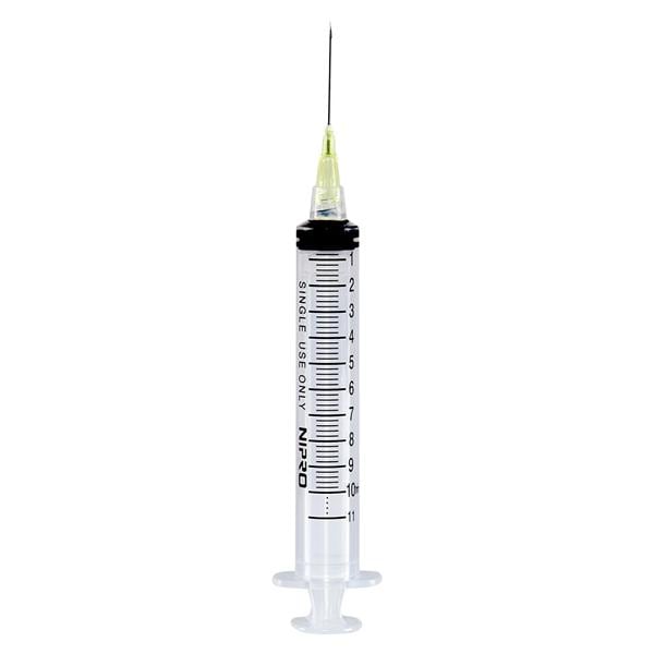 Hypodermic Syringe/Needle 21gx1" 10cc Conventional Low Dead Space 100/Bx