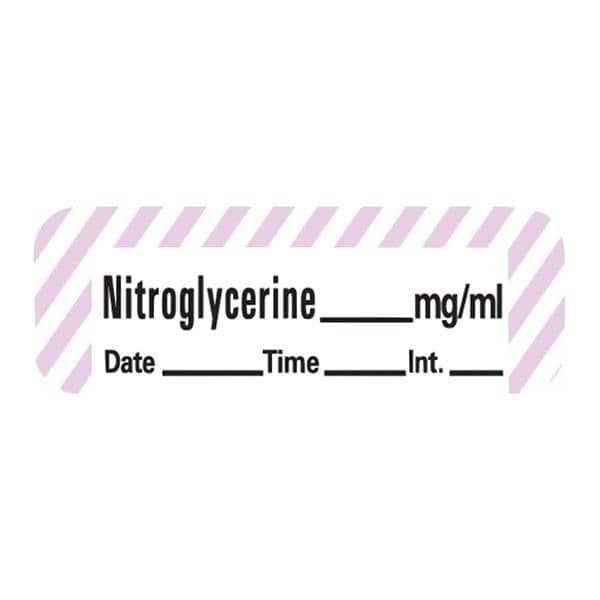 Anesthesia Label DTI Nitroglycerin mg/ml White/Violet 1-1/2x1/2" 600/Rl