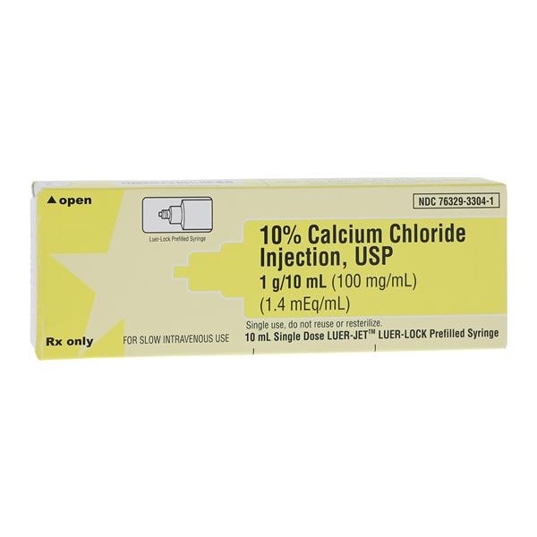 Calcium Chloride Injection 10% 100mg/mL Luer-Jet Prefilled Syringe 10mL 10/Bx