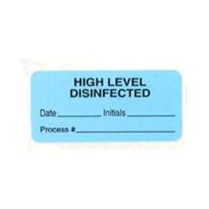 Label High Level Disinfected Blue 2-1/4x1" 1/Rl