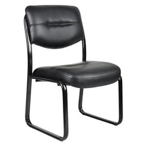 LeatherPlus Guest Chair Antimicrobial Vinyl Black Ea