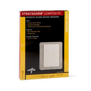 Stratasorb Composite Dressing 6x7-1/2" 4 Layer Non-Adherent Absorbent LF, 10 BX/CA