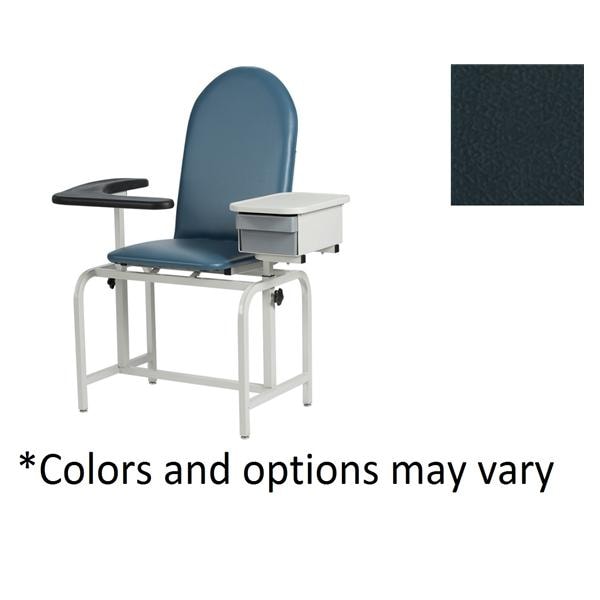 Blood Draw Chair Black Vinyl Steel 300lb Capacity Ea