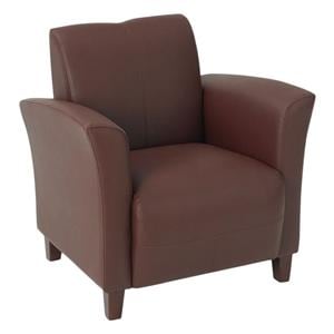 Breeze Eco-Leather Club Chair 32 in x 32.5 in x 28.5 in Wine Ea