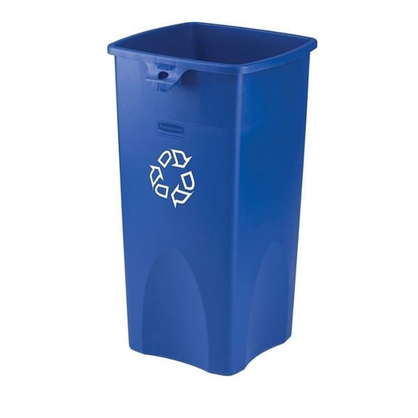 Rubbermaid Square Recycling Container Blue/White Ea