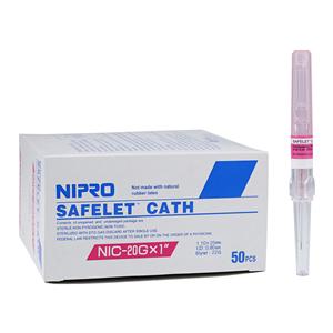 Safelet IV Catheter Safety 20 Gauge 1" Pink 50/Bx