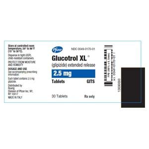 Glucotrol XL Tablets 2.5mg Bottle 30/Bt