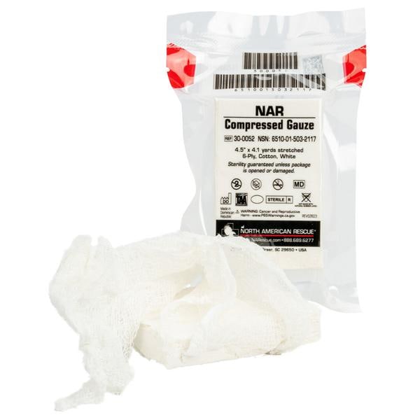 NAR Compression Gauze Cotton 4.5"x4.1yd 6 Ply Sterile Ea