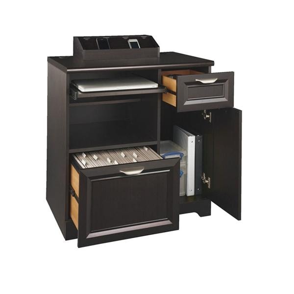 Realspace Magellan Tech Station 30 in x 29.4 in x 21 in Espresso Ea