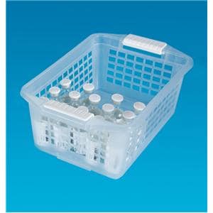 Basket Storage Flip & Stack Plastic Medium Lightweight Flip Handles/Nestable Ea