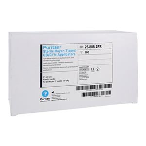 Swab Applicator 8" Polystyrene Handle Sterile 100/Bx, 10 BX/CA