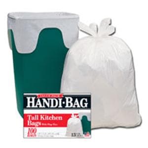 Handi Bag White Kitchen - Flap Tie 13Gal 100/Bx