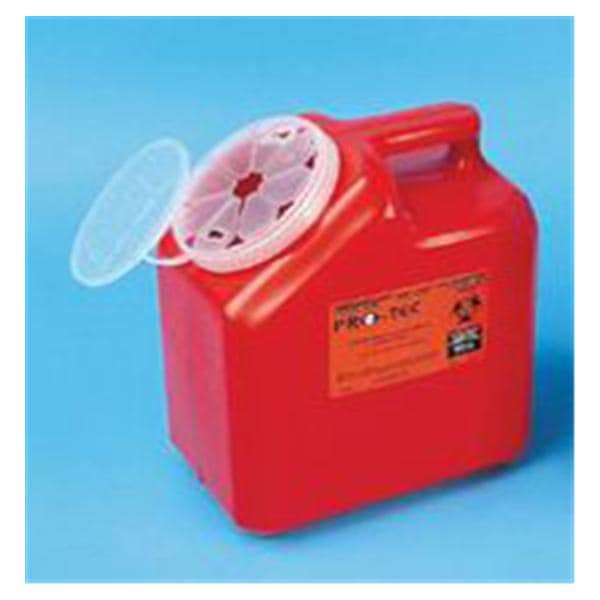 Sharps Container 3gal Rd/Trnslcnt 8-1/2x5-1/2x17 Ovrsz Ndl Rmvl Prt Lk Cp PP Ea, 16 EA/CA