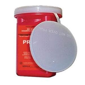 Sharps Container 1gal Rd/Trnslcnt 8-1/2x5-1/2x7 Ovrsz Ndl Rmvl Prt Lk Cp PP Ea, 40 EA/CA