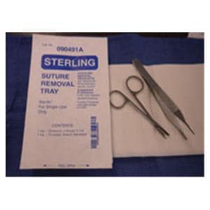 Suture Removal Tray Scissors/Forceps Adson Serrated, 50 EA/CA