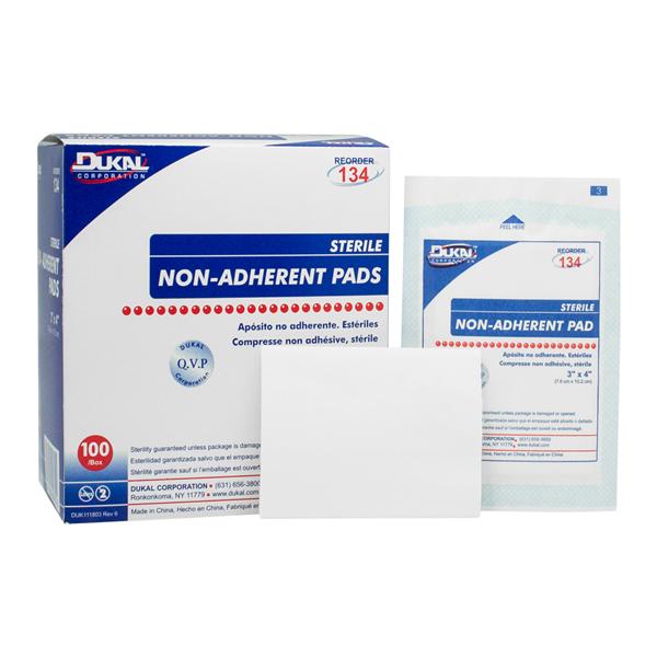 Film Pad 3x4" Sterile Non-Adherent White Absorbent LF, 12 BX/CA