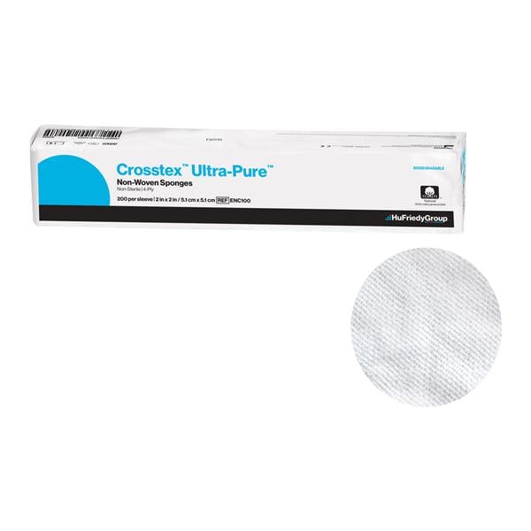 UltraPure Cotton Non-Woven Sponge 2x2" 4 Ply Non-Sterile Square Xry Dtect LF